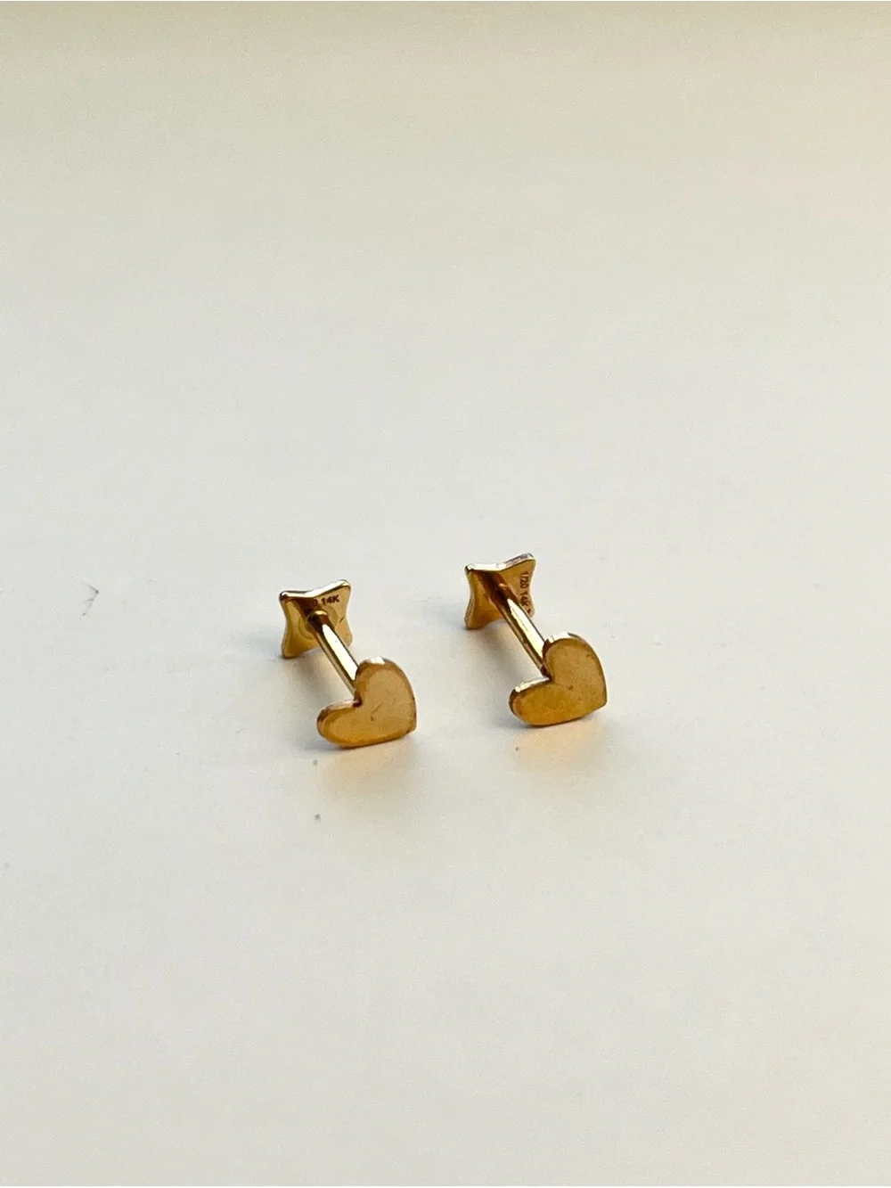 14K Gold Filled Heart Stud Earrings - Minimal Women's Jewelry